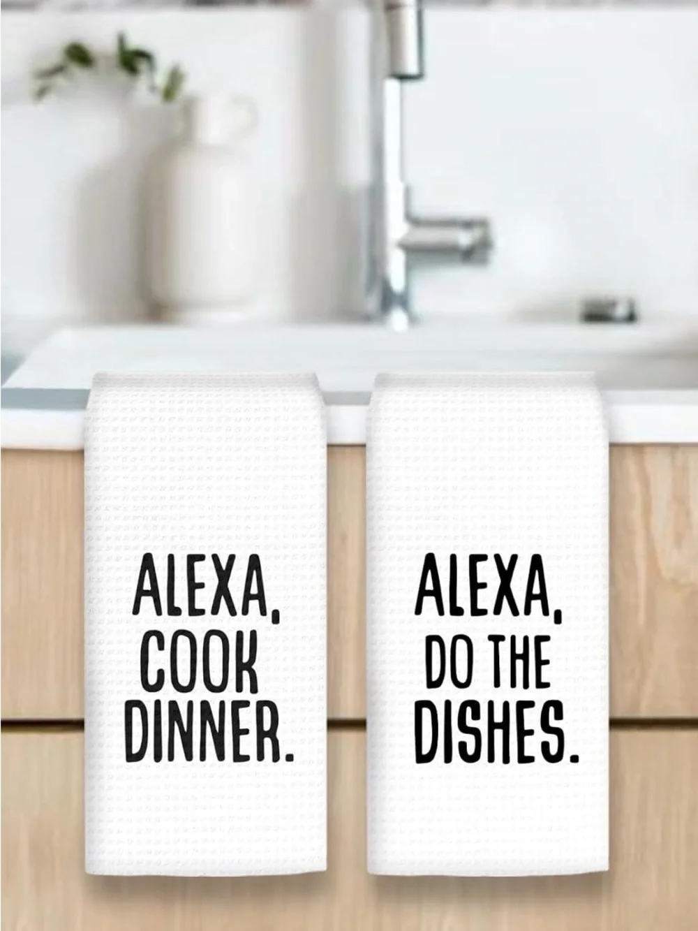 Funny Alexa Kitchen Towels Set of 2- New